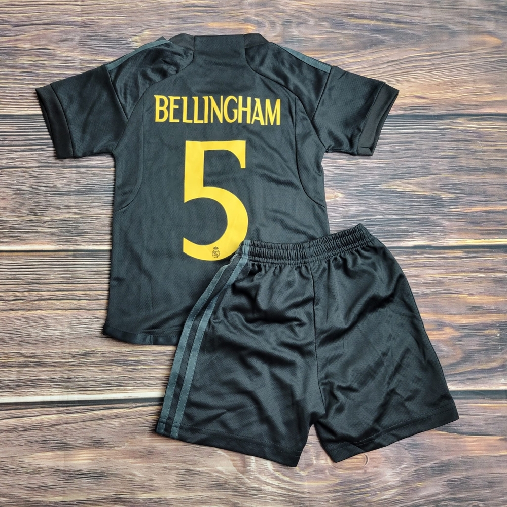 Real Madrid away kid's soccer uniform